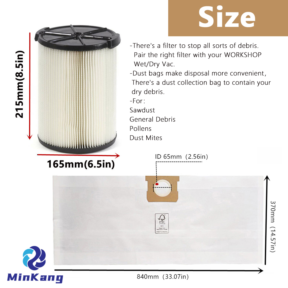 WS32090F Dust Collection Bag and WS21200F Cartridge Filter WS32090F Dust Collection Bag and WS21200F Cartridge Filter