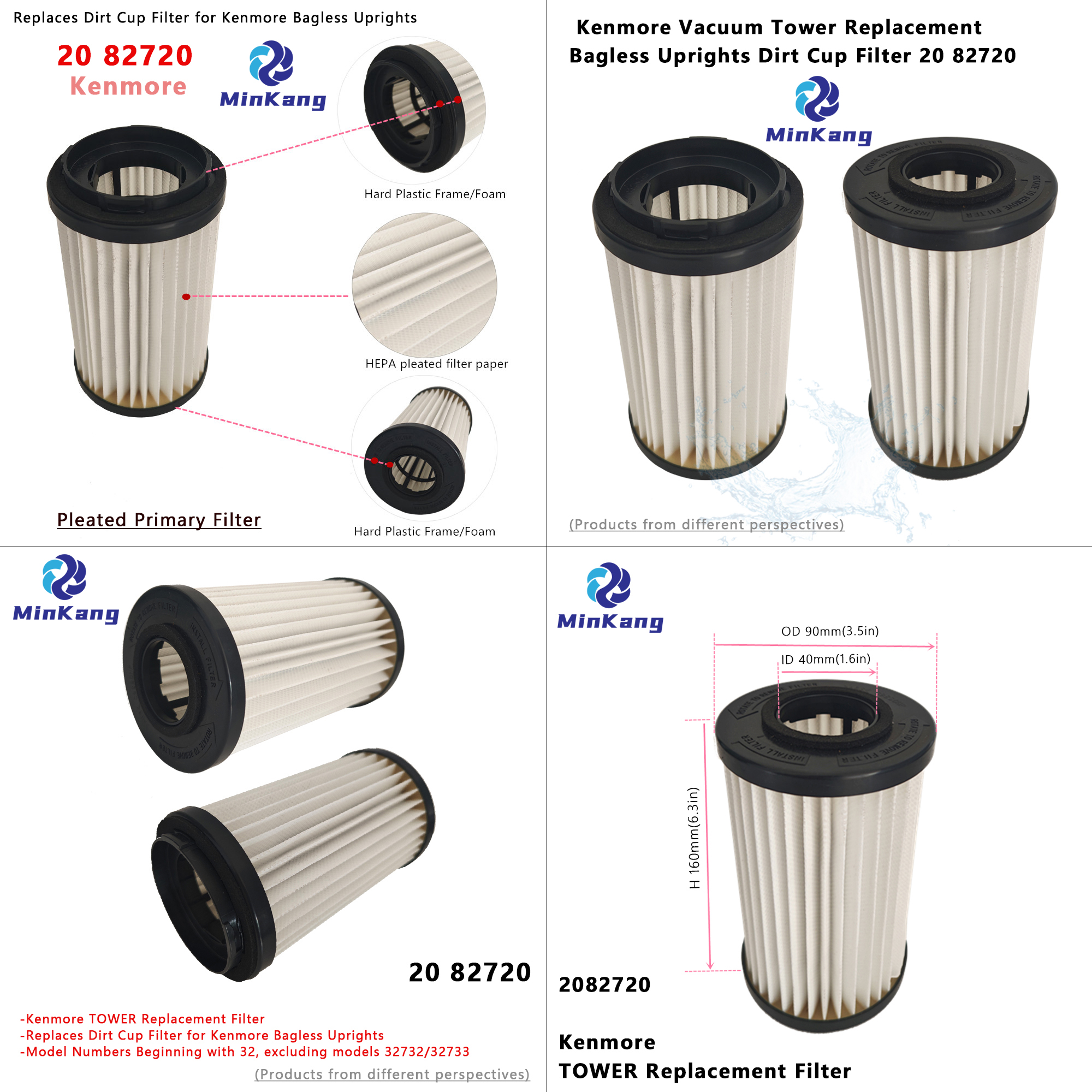 Replaces Dirt Cup Filter for Kenmore Bagless Uprights Replaces Dirt Cup Filter for Kenmore Bagless Uprights