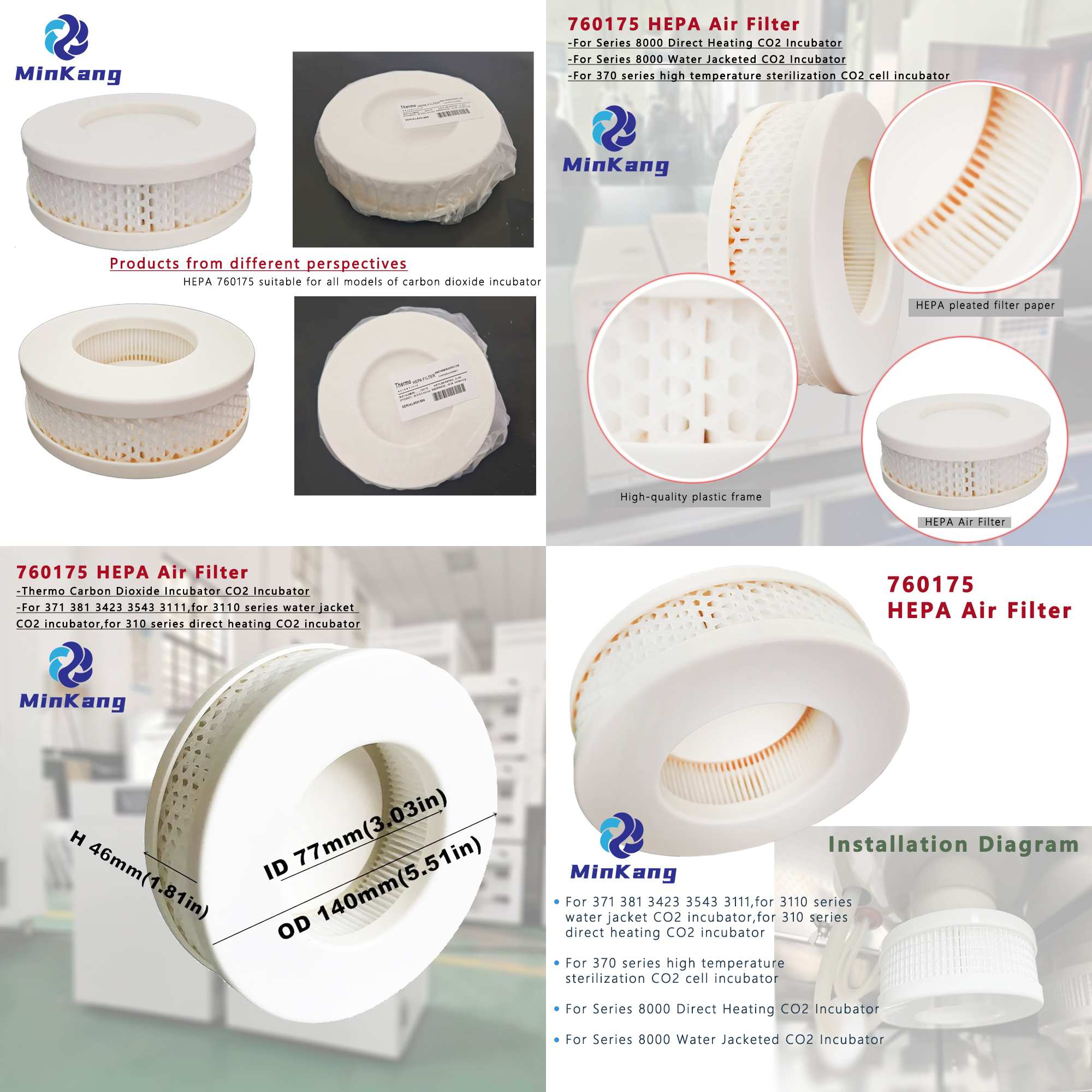760175 HEPA Air Filter compatible with Thermo Carbon Dioxide Incubator CO2 Incubator 760175 HEPA Air Filter compatible with Thermo Carbon Dioxide Incubator CO2 Incubator