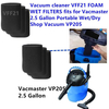 VFF21 Vacuum FOAM WET FILTERS for VACMASTER 4 Gallon Industrial Motor VF408 VP205