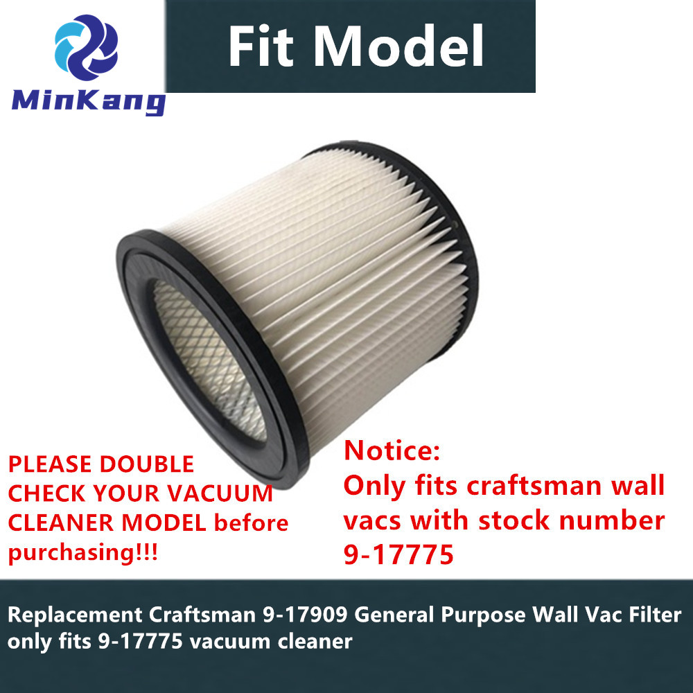 9-17909 General Purpose Pleated paper Filter for craftsman wall vacs with stock number 9-17775