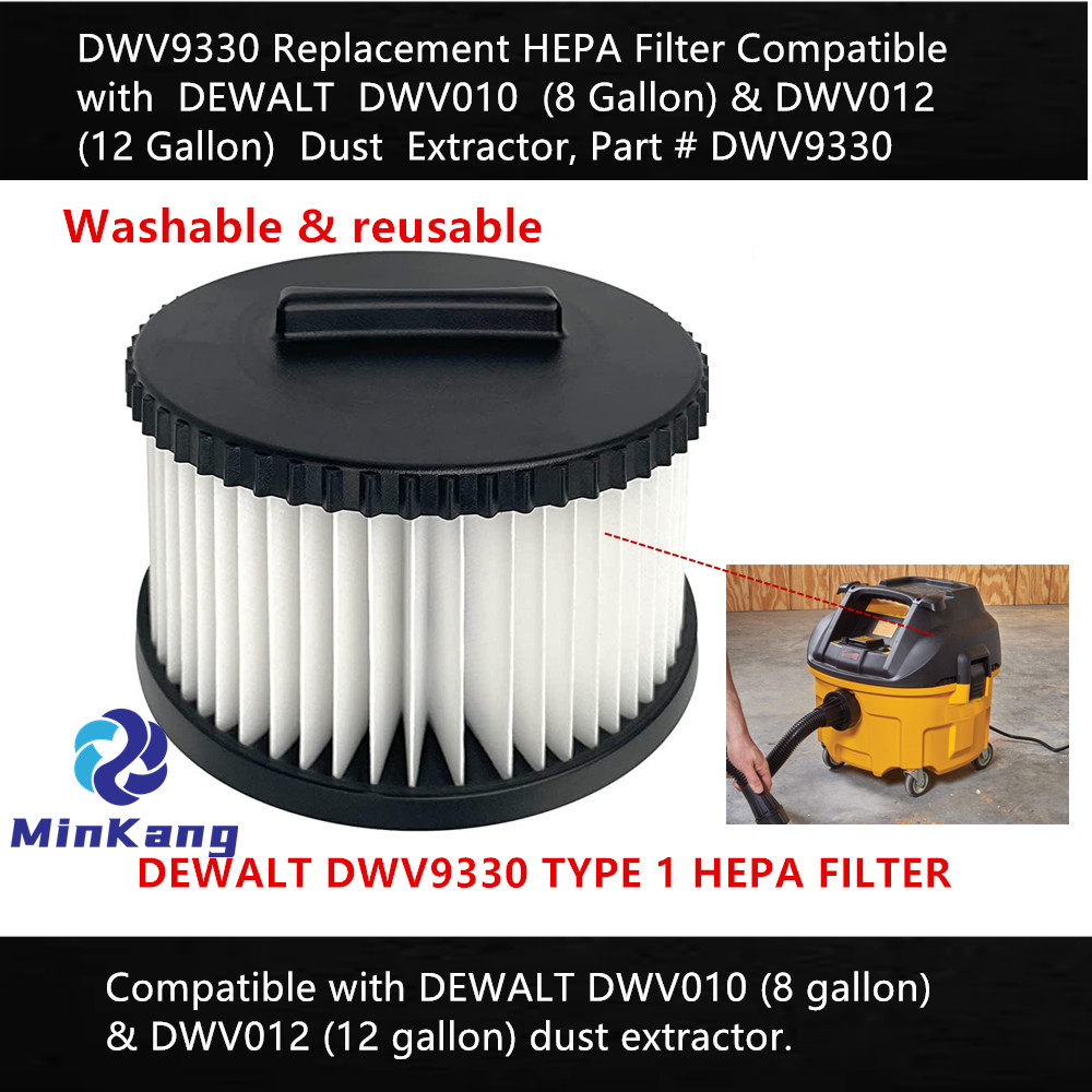 DWV9330 TYPE 1 Replacement HEPA Filter for DEWALT DWV010 DWV012 Dust Extractor