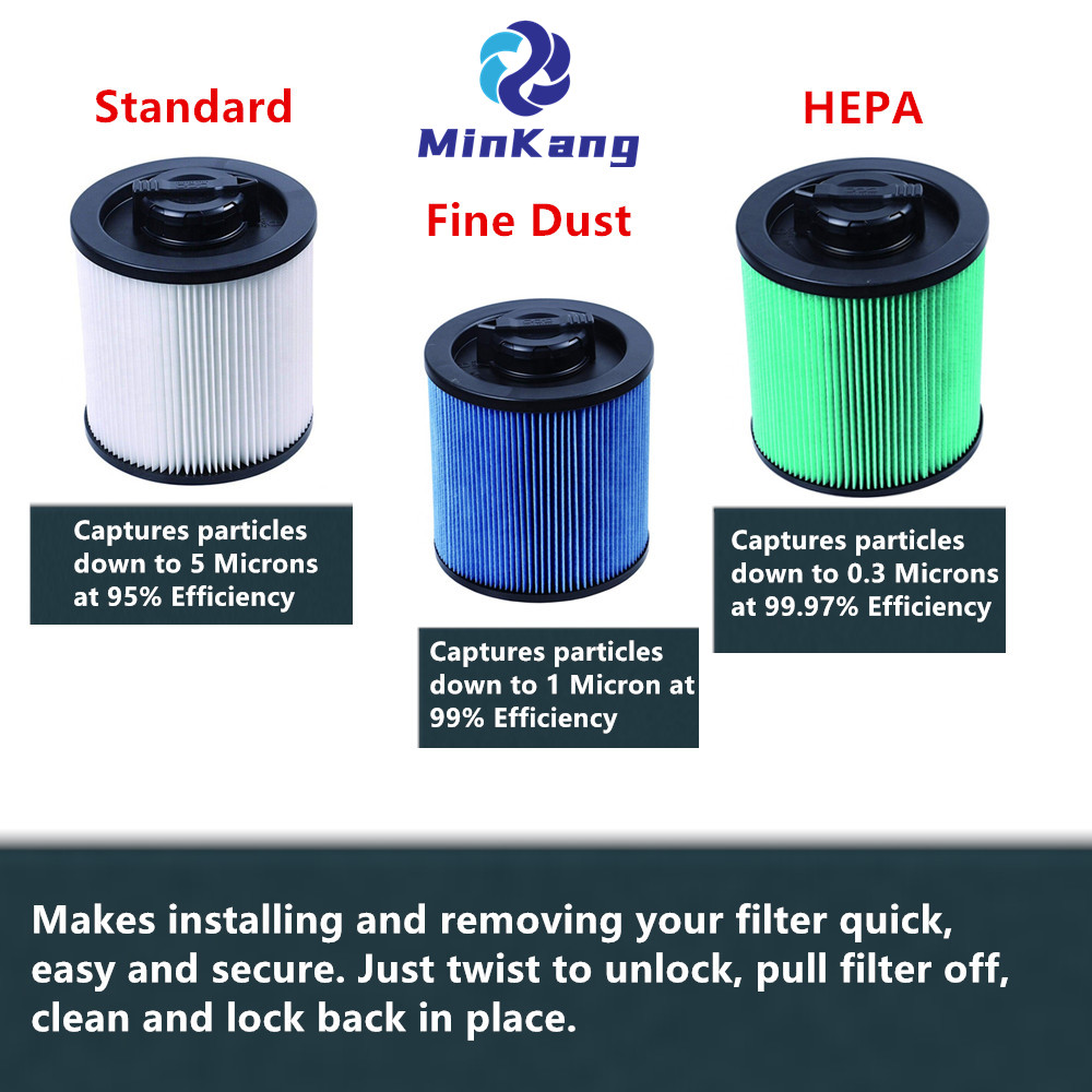 Green DXVC6914 Cartridge vacuum HEPA Material Filter suitable for DeWalt shop vacuums 