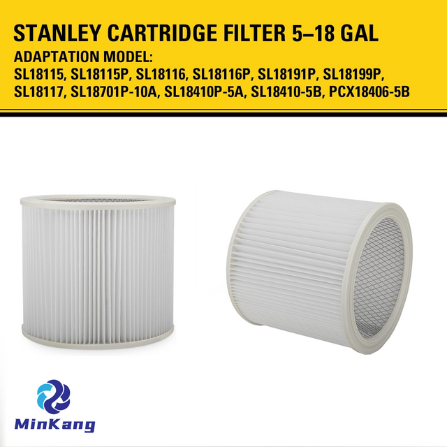 White 08-2501 Cartridge vacuum HEPA Filter for Stanley Most 5-18 Gallon Wet/Dry shop vacuum cleaner parts