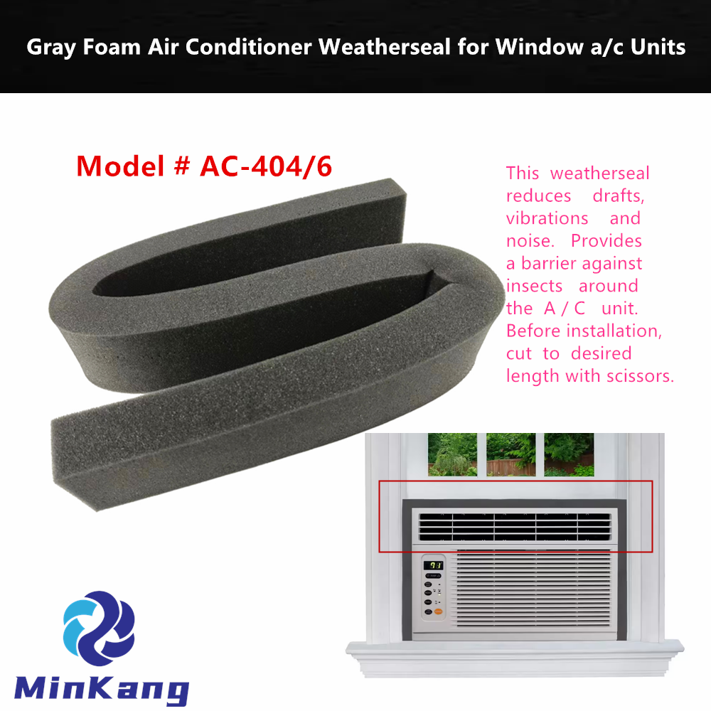 Gray FOAM STRIP Air Conditioner Weatherseal for Window a/c Units Model # AC-404/6 FITS OPENING 0.5-3inches WIDE