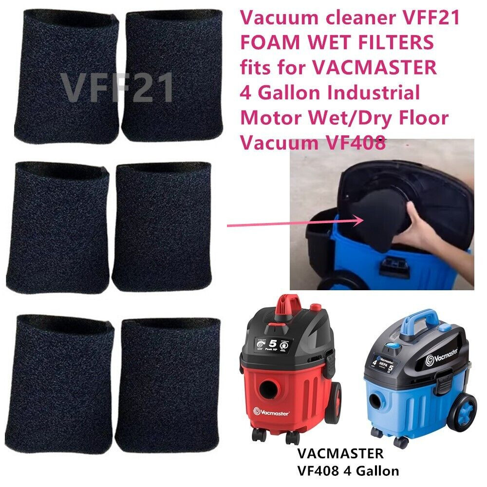 VFF21 Vacuum FOAM WET FILTERS for VACMASTER 4 Gallon Industrial Motor VF408 VP205