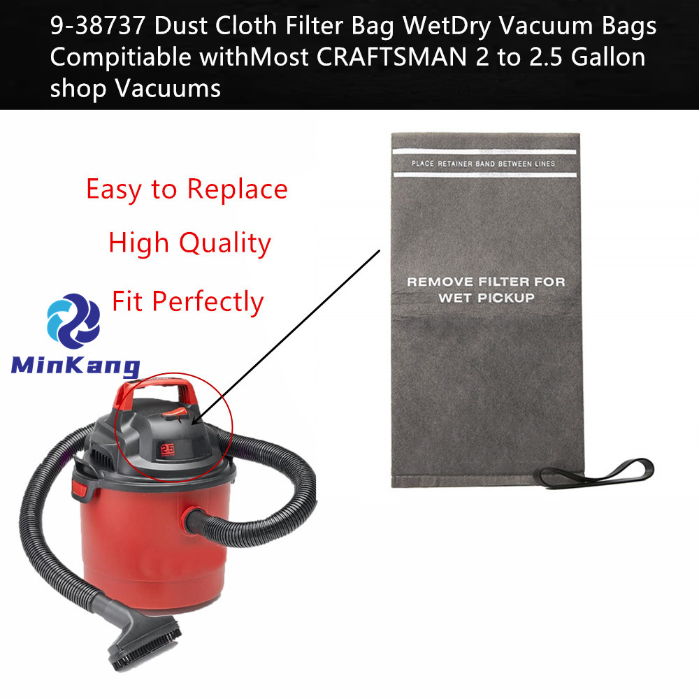 9-38737 Dust Cloth Filter Bag for Craftsman 2 to 2.5 Gallon Vacuum