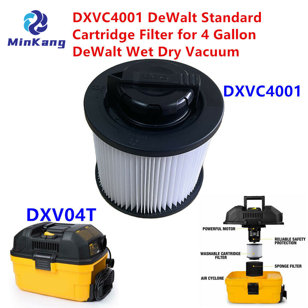 DeWalt DXVC4001 Cartridge Filter Fit for 4 Gallon Compatible with DXV04T DXVO5P DXV05S DXV08S Shop Wet Dry Vacuum Cleaner parts 