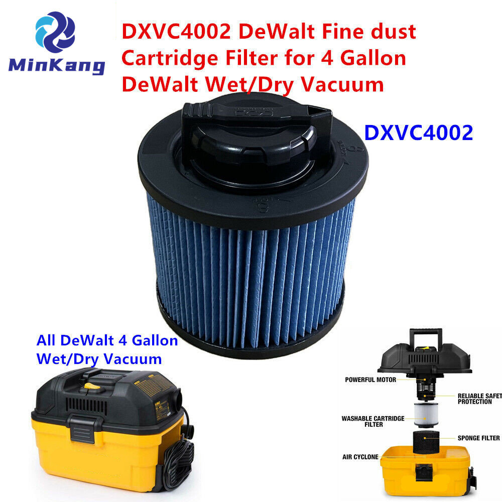 Blue DXVC4002 Fine dust Cartridge Filter for DeWalt 4 Gallon wet/dry Vacuum Cleaner Accessories