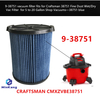 Blue 38751 9-38751 Cartridge vacuum HEPA filter for Craftsman 38751 Fine Dust Wet/Dry Vac Filter 