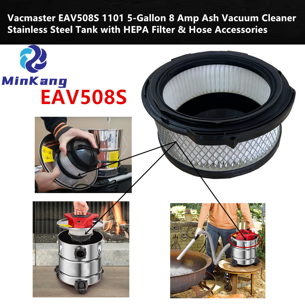 Cartridge Metal Mesh vacuum HEPA Filter for Vacmaster EAV508S 1101 5-Gallon 8 Amp Ash Vacuum Cleaner 