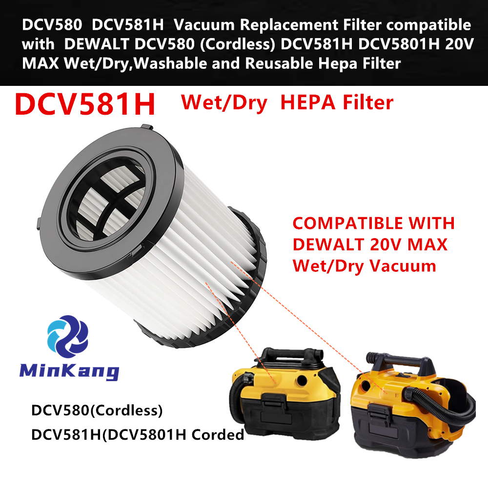 DCV581H HEPA Filter for DEWALT DCV580 DCV5801H Washable and Reusable vacuum 