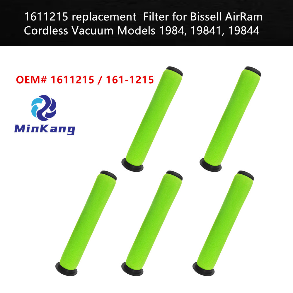Green 1611215 replacement foam Filter for Bissell AirRam Cordless Vacuum Models 1984, 19841, 19844 