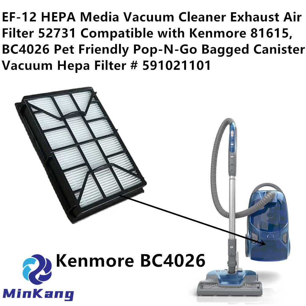 52731 EF-12 HEPA Media Exhaust Air Filter for Kenmore 81615,BC4026 Canister Vacuum #591021101