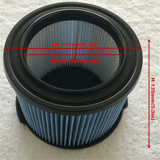 VF3500 3-Layer Pleated Paper Fine Dust Cartridge Vacuum Filter for Portable 3-4.5gal 11-17 L RIDGID WD4050 WD4522