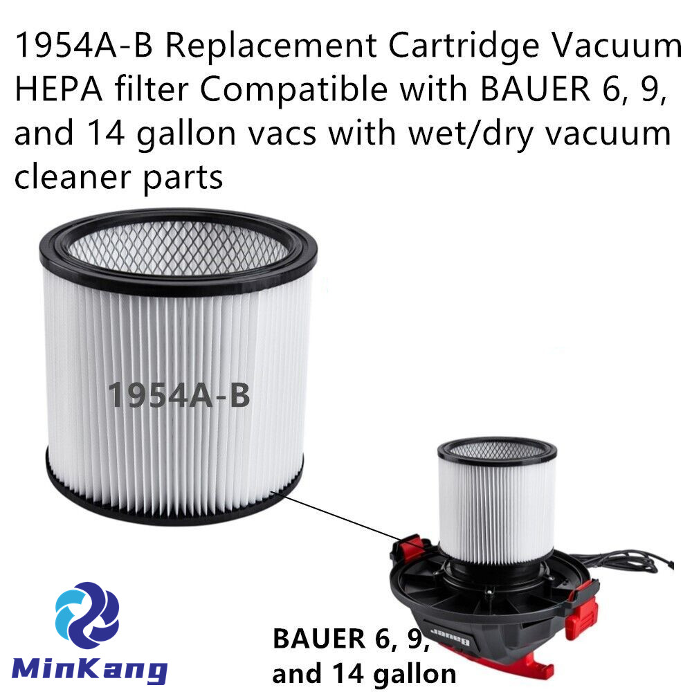 1954A-B Cartridge Vacuum HEPA filter for BAUER 6, 9, 14 gallon vacuums