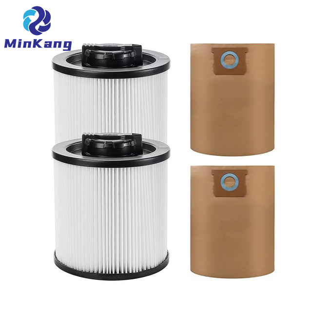 Replacement DXVC6910 HEPA Cartridge Filter and DXVA19-4101 dust bag for DEWALT 6 to 16 Gallon Wet/Dry Vacuum Cleaners