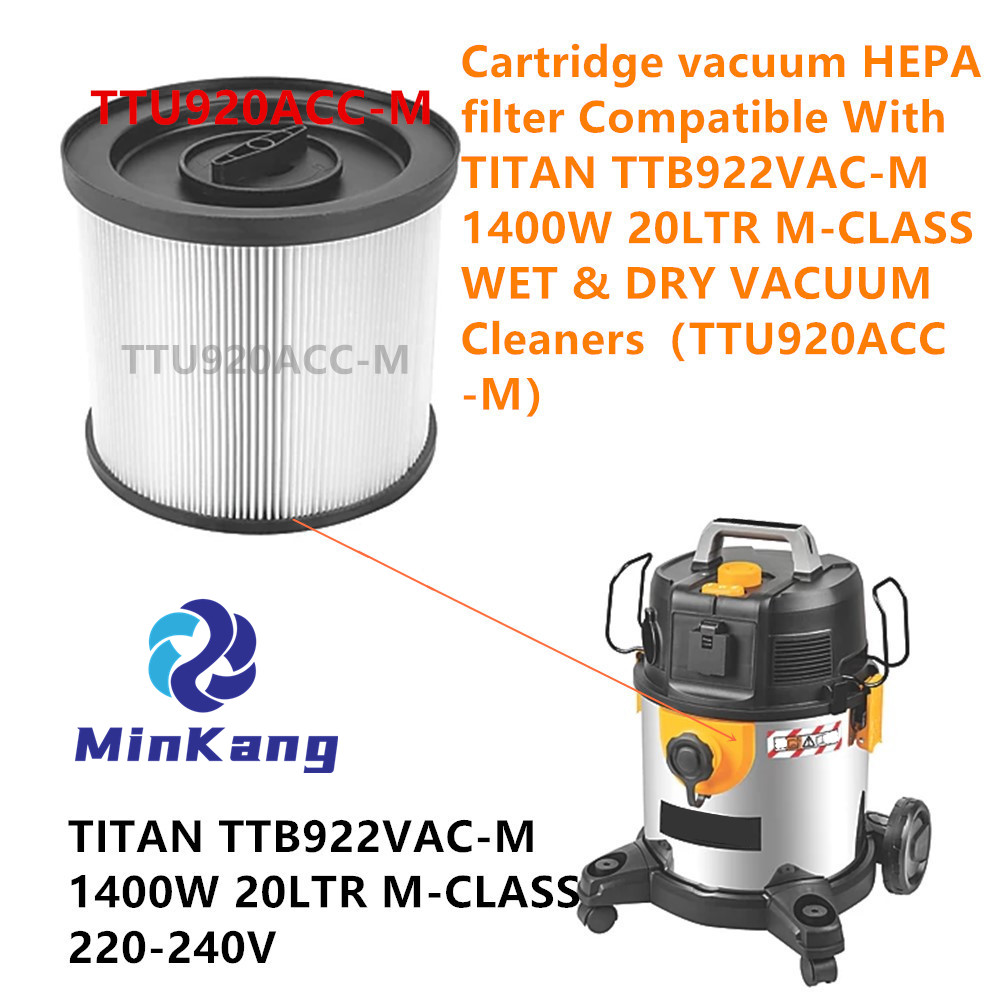 Cartridge vacuum HEPA filter FOR TITAN TTB922VAC-M 1400W 20LTR M-CLASS WET & DRY VACUUM Cleaners