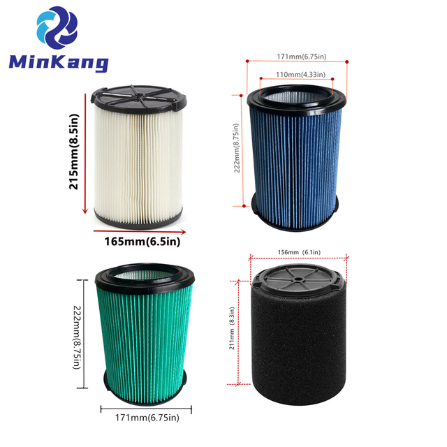 Replacement WS21200F WS22200F WS23200F WS24200F Vacuum Filter for Ridgid 3-20 Gallon Wet Dry