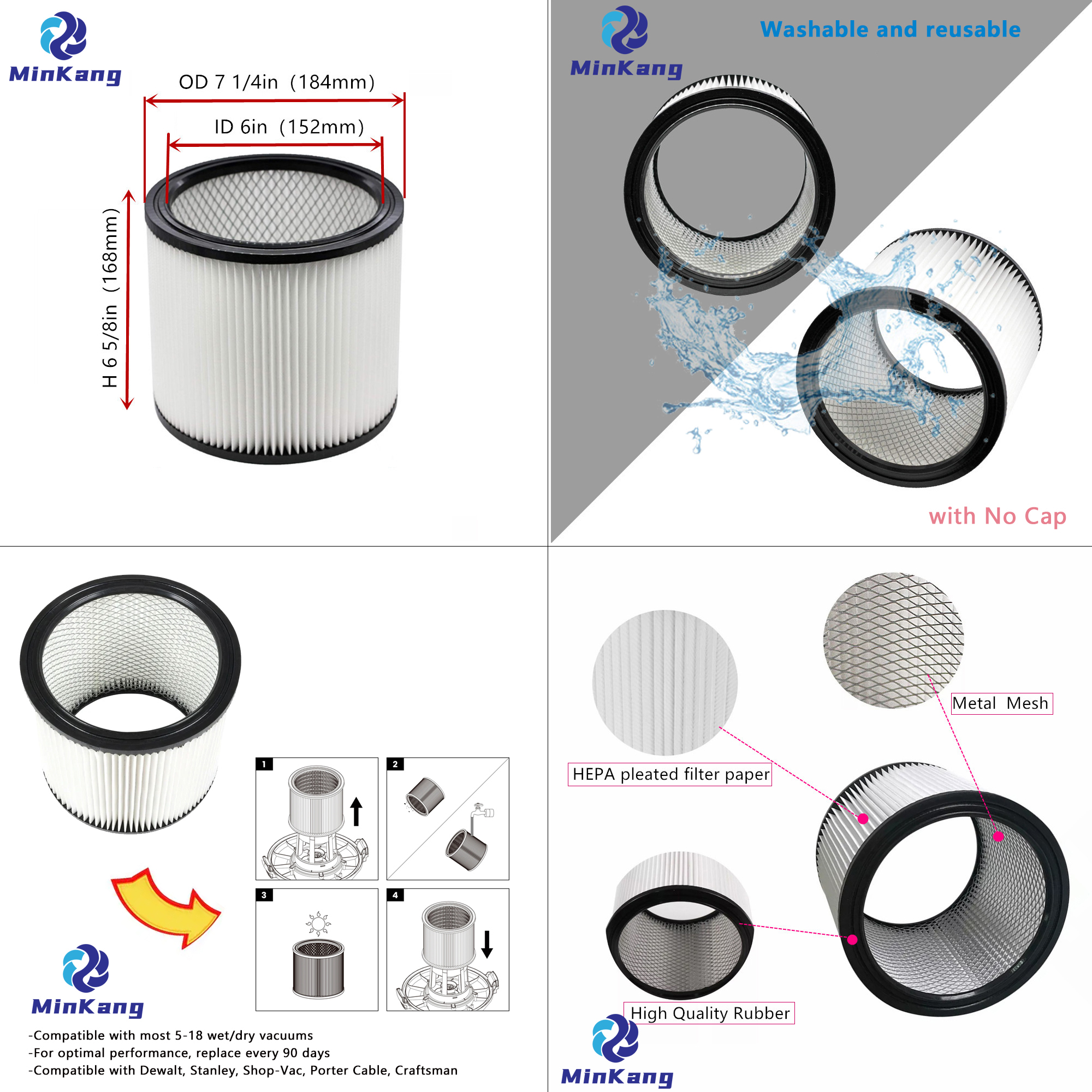 Universal Standard Cartridge Hepa Filter