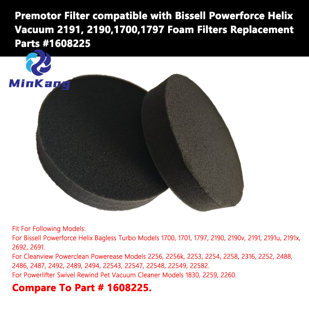 Premotor Filter for Bissell Powerforce Helix Vacuum 2191, 2190,1700,1797 Foam Filters Replacement,Parts #1608225