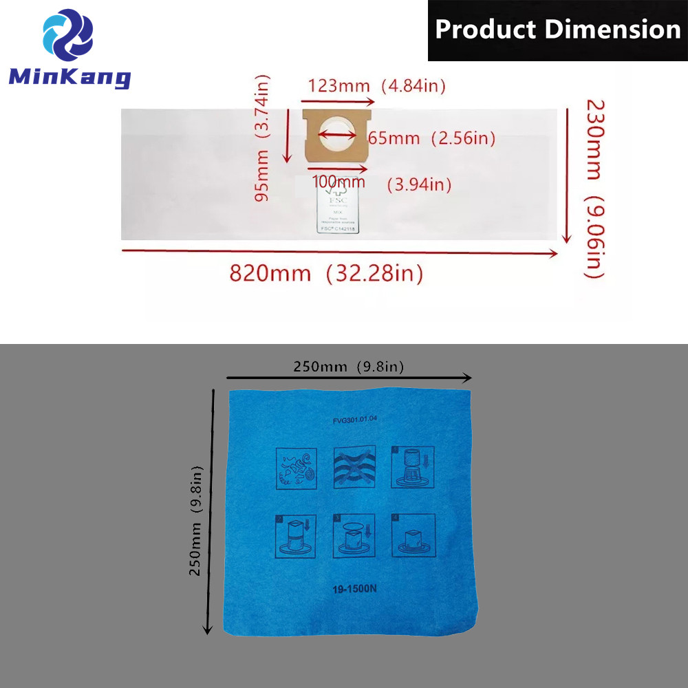 Vacuum DUST FILTER BAG and non-woven REUSABLE FILTER for Stanley and PorterCable 4 Gallon 