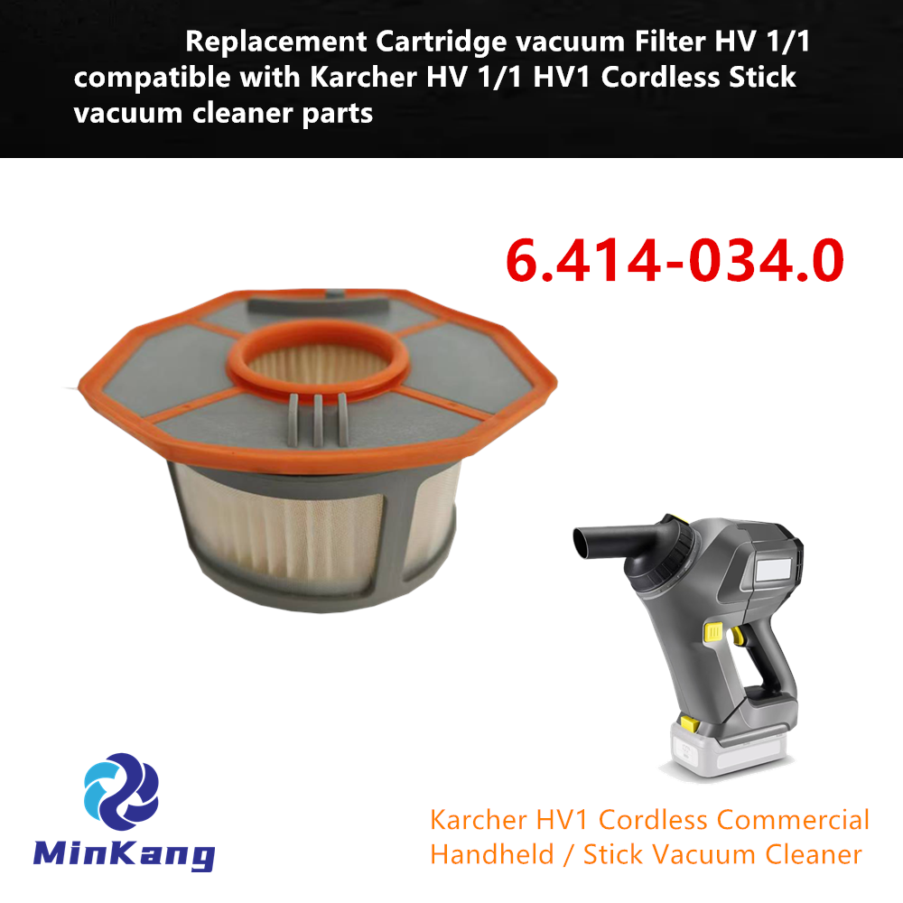 Replacement Cartridge vacuum Filter HV 1/1 for Karcher HV 1/1 HV1 Cordless Stick vacuum cleaner parts