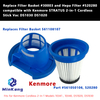 Replace Basket #30003 and Hepa Filter #520280 for Kenmore STRATUS 2-in-1 Cordless Stick Vac