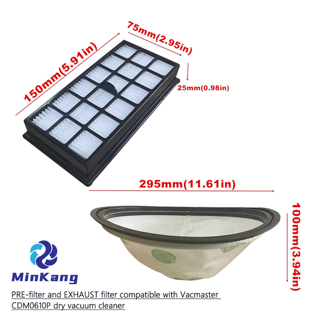 PRE-filter&EXHAUST filter for Vacmaster CDM0610P dry vacuum cleaner