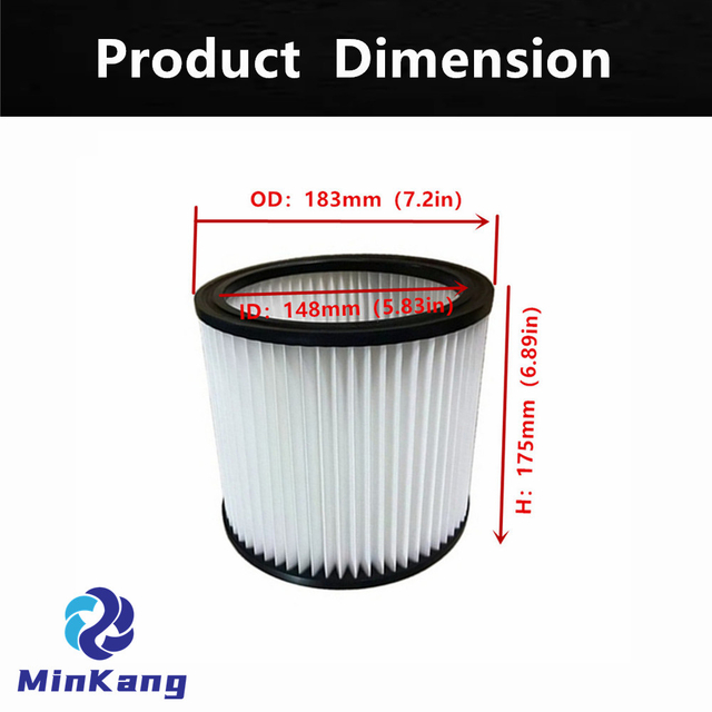CARTRIDGE vacuum HEPA FILTER for CHANNELLOCK 5 GALLON AND LARGER WET/DRY vacuums（White）