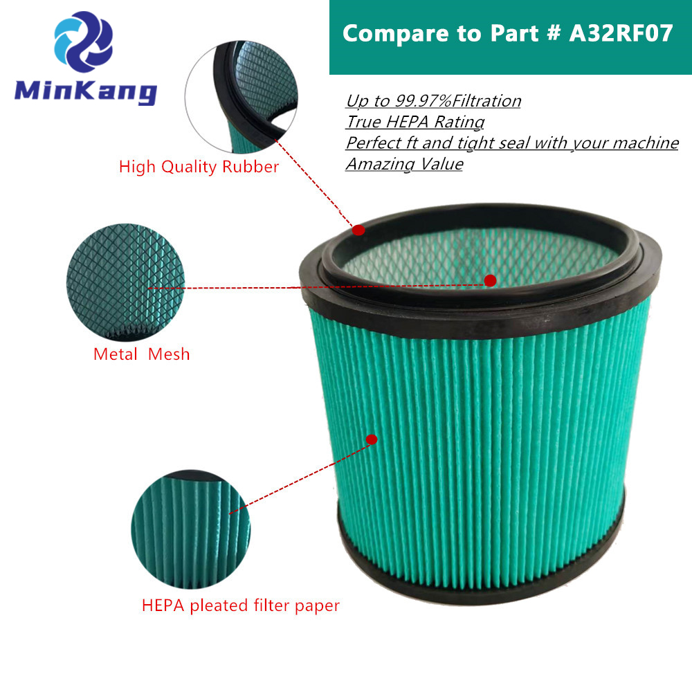 A32RF07 Filter Replacement fits for RYOBI RY40WD01 RY40WD01K RY40WD01B 10 Gallon Cordless Wet/Dry Vac