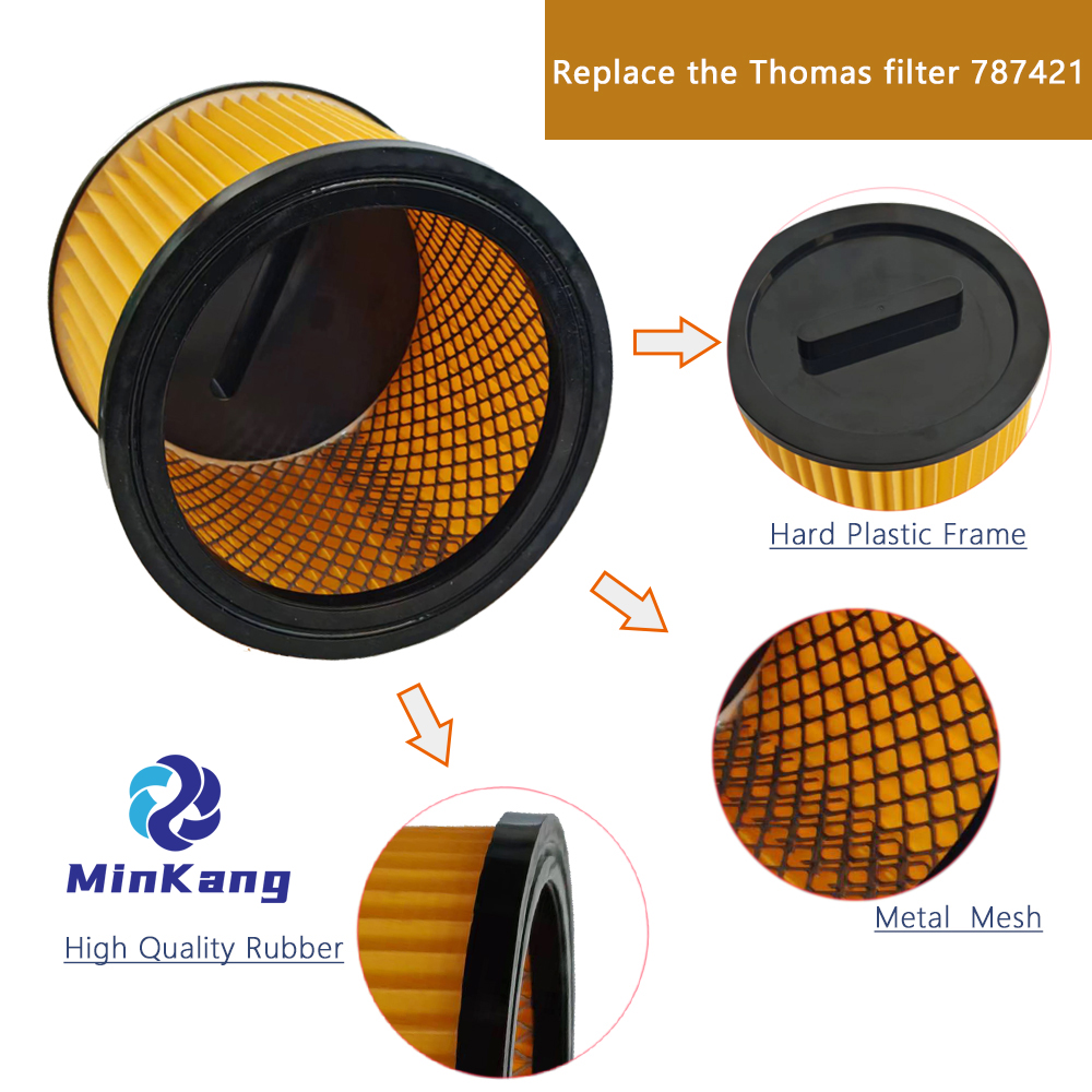 Cartridge vacuum Hepa filter Replacement For Thomas 787421 vacuum cleaner filter cleaning