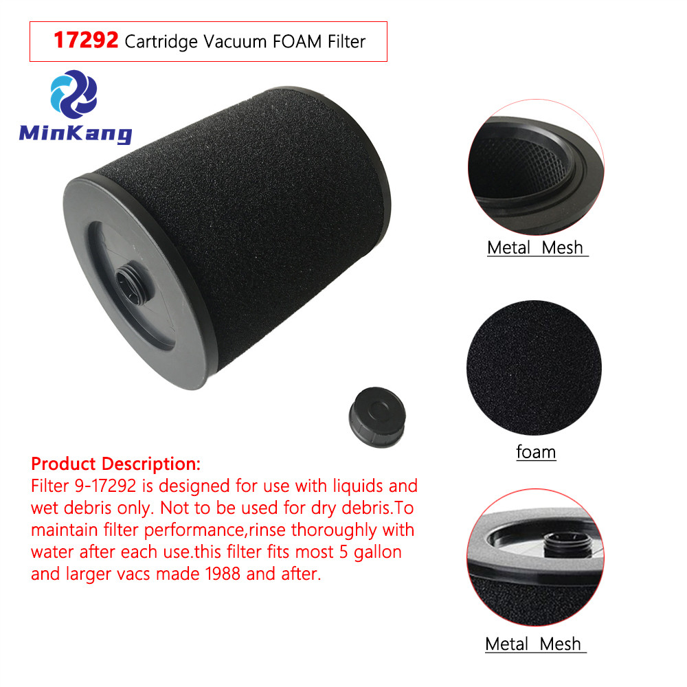 17292 Cartridge Vacuum FOAM Filter for Craftsman most 5 gallon and larger vacs made 1988 and after Vacuum Cleaners accessories 