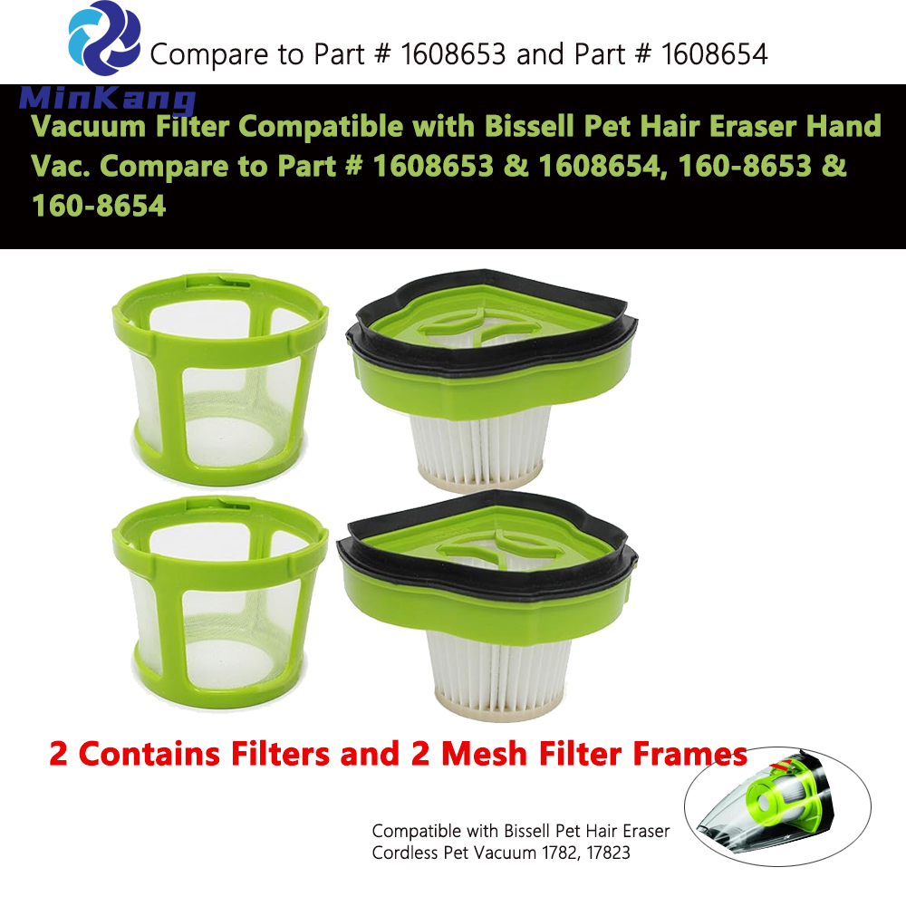 Vacuum Filter for Bissell Pet Hair Eraser Hand Vac. Compare to Part # 1608653 & 1608654, 160-8653 & 160-8654