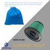 Green Cartridge vacuum HEPA Filter with Locking Lid, Textile Filter Bag Dry Filter for Parkside Lidl Wet and Dry Vacuum Cleaner 