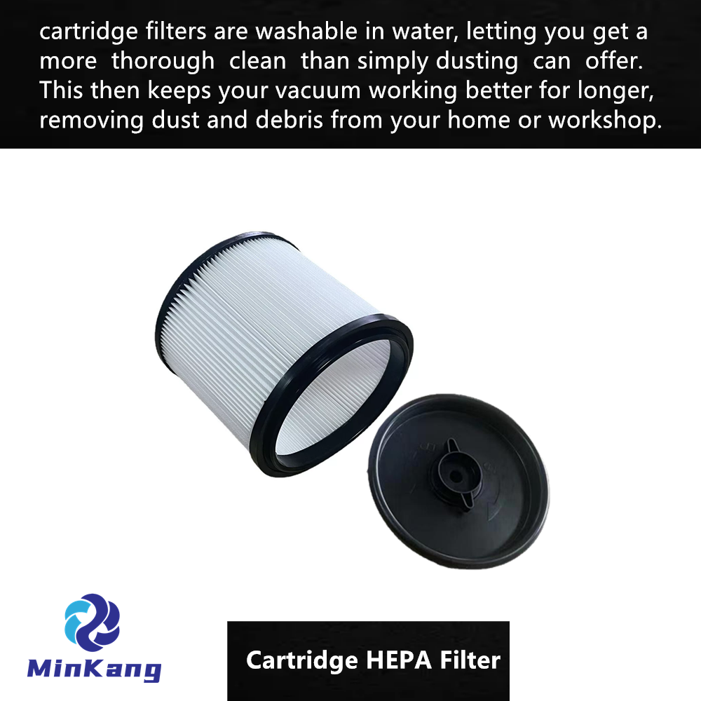 Cartridge HEPA Filter compatible with RYOBI VC60 VC30 Series Models HOMELITE white