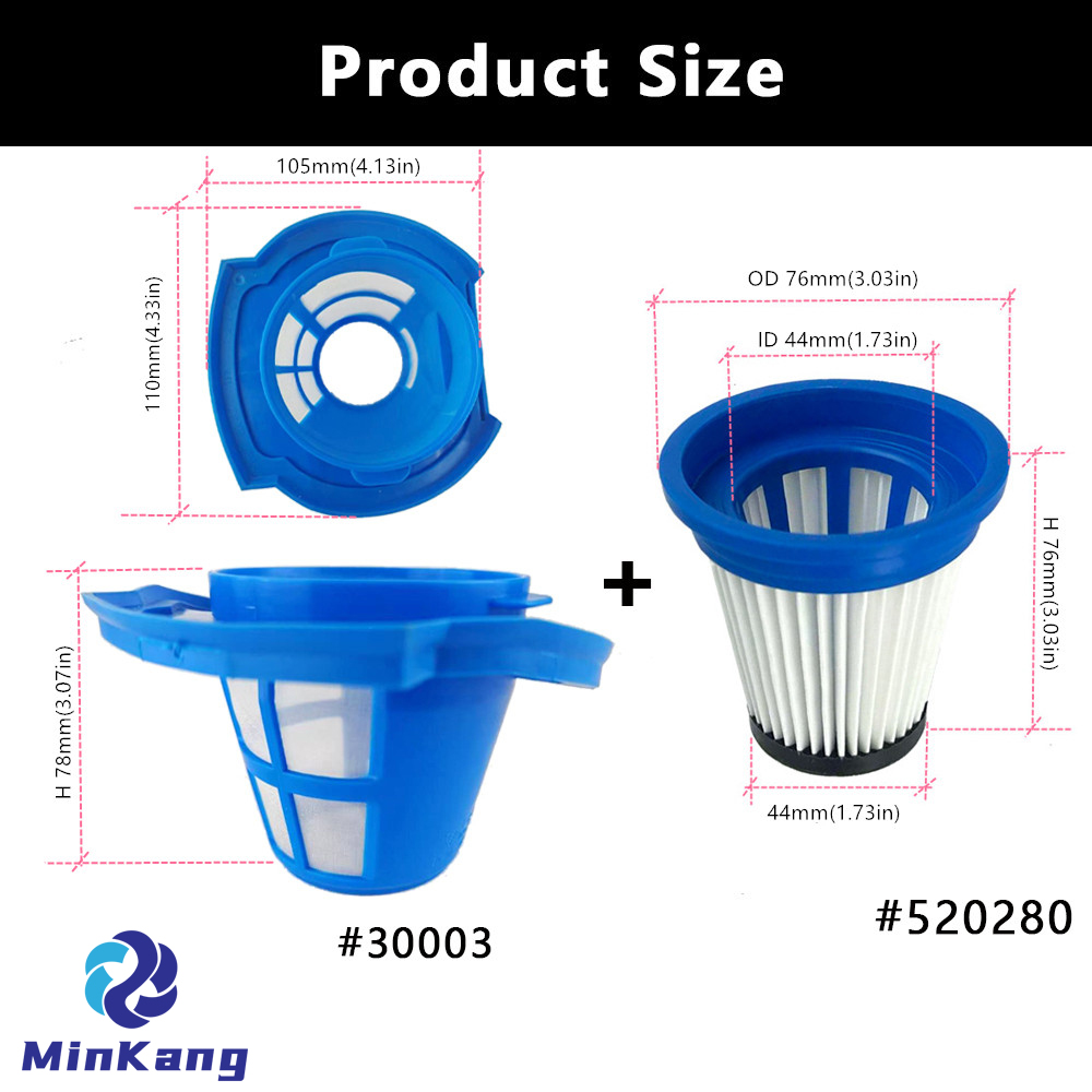 Replace Basket #30003 and Hepa Filter #520280 for Kenmore STRATUS 2-in-1 Cordless Stick Vac