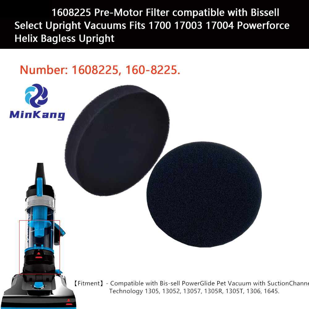 1608225 Pre-Motor Filter for Bissell Select Upright Vacuums Fits 1700 17003 17004 Powerforce Helix Bagless Upright