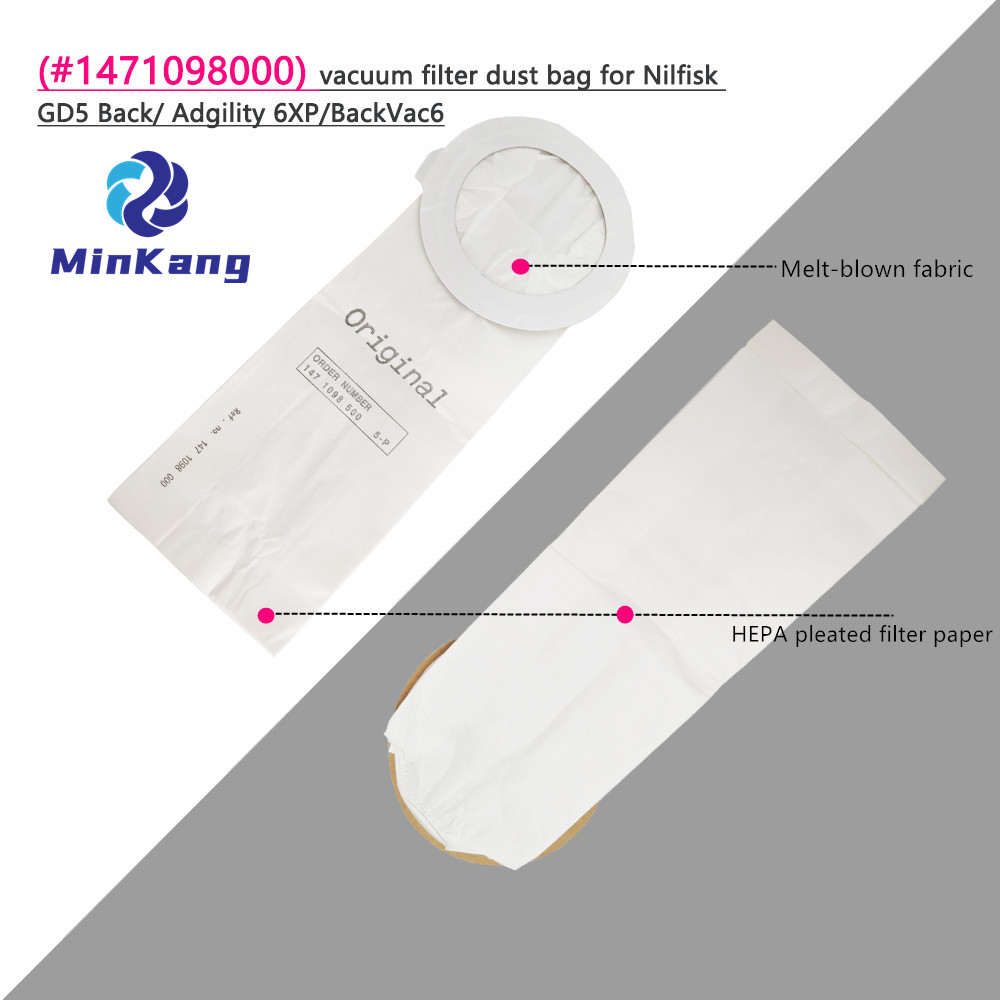 (#1471098000) vacuum filter dust bag for Nilfisk GD5 Back/ Adgility 6XP/BackVac6