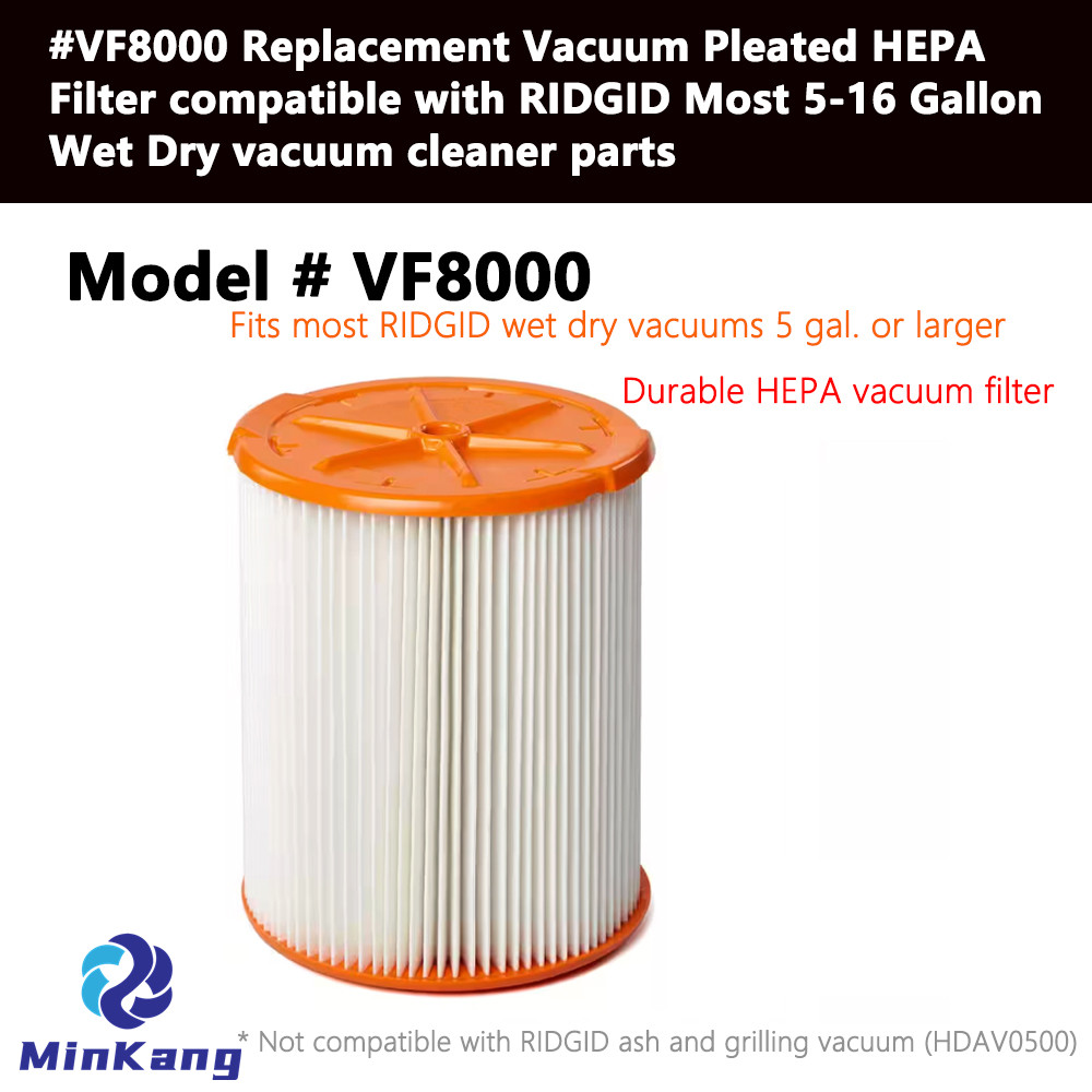 #VF8000 Replacement Pleated HEPA Filter for RIDGID Most 5-16 Gallon Wet Dry vacuum cleaner 