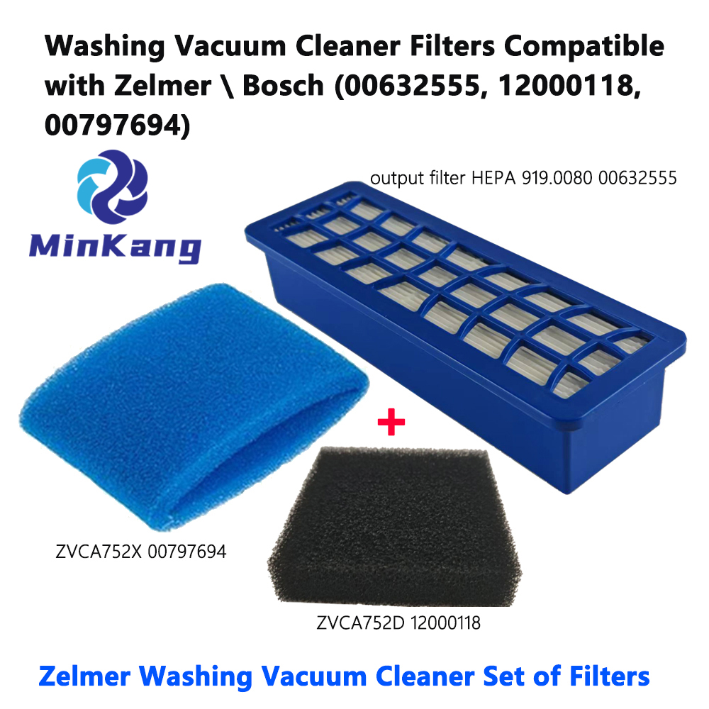  Washing Vacuum Cleaner Filters Compatible with Zelmer \ Bosch (00632555, 12000118, 00797694)