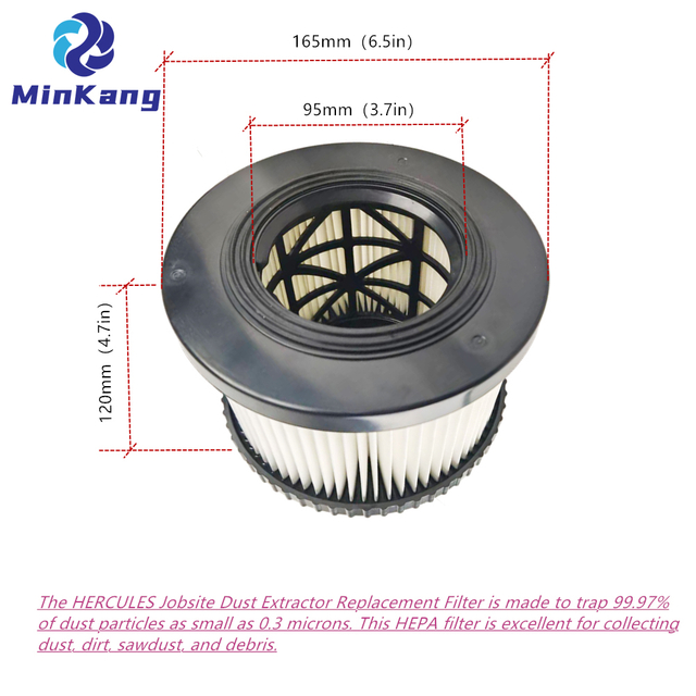 HA026 Washable and reusable replacement HEPA filter for the HERCULES Jobsite vacuum hepa filter cleaning