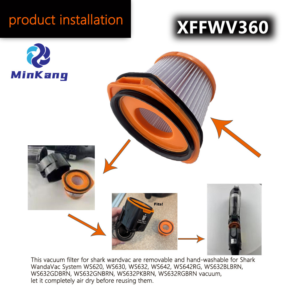 Replacement Vacuum Filter for Shark Wandvac System WS620 Replace to Part # XFFWV360