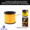 Cartridge vacuum HEPA Filter with Locking Lid, Replacement Filter for Parkside Lidl Wet and Dry Vacuum Cleaner PNTS 1500 D5 - LIDL IAN 304887