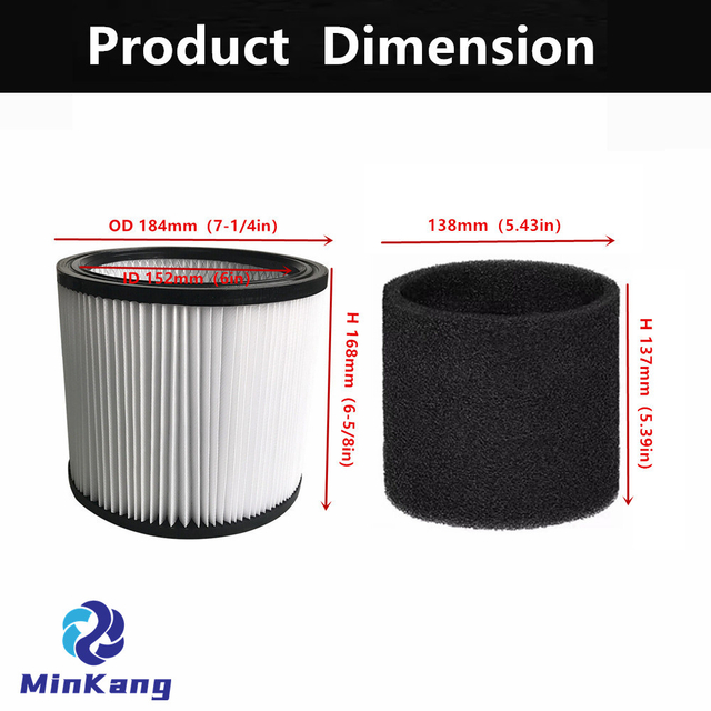 90304 Cartridge vacuum Filter Type U ，Wet Foam Filter 90585 for Shop-Vac 12 Gallon Hardware Wet Dry Blower Vac 