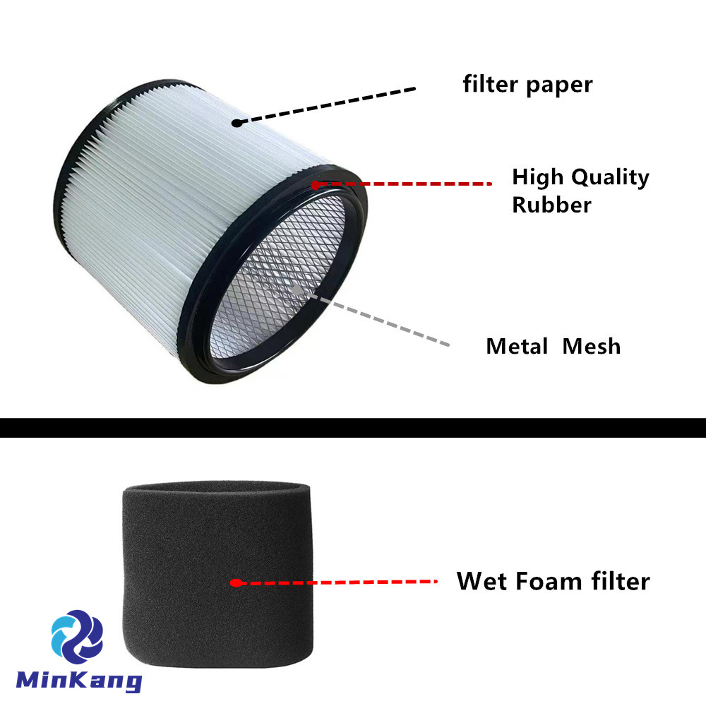 Cartridge vacuum HEPA Filter, Wet Foam filter for Einhell TE-VC 2025 SACL 25L Wet/Dry Vacuum Cleaner (Dust Class L)