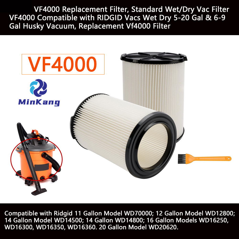 VF4000 Replacement Standard Wet/Dry Vac Filter for RIDGID Vacs Wet Dry 5-20 Gal & 6-9 Gal Husky Vacuum