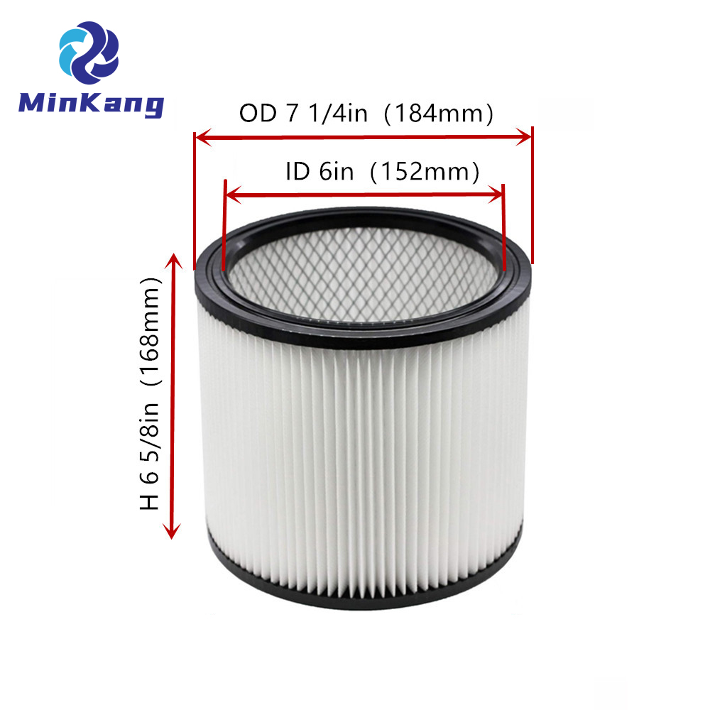  Standard Cartridge Hepa Filter replacement For 5-18 Gallon Wet/Dry Vacuum with No Cap