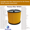 Cartridge vacuum Hepa filter Replacement For Thomas 787421 vacuum cleaner filter cleaning