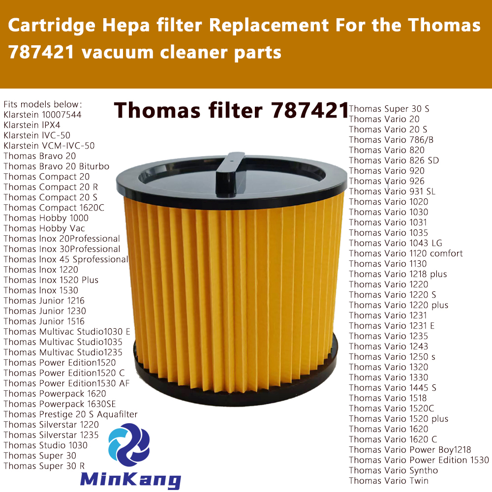 Cartridge vacuum Hepa filter Replacement For Thomas 787421 vacuum cleaner filter cleaning